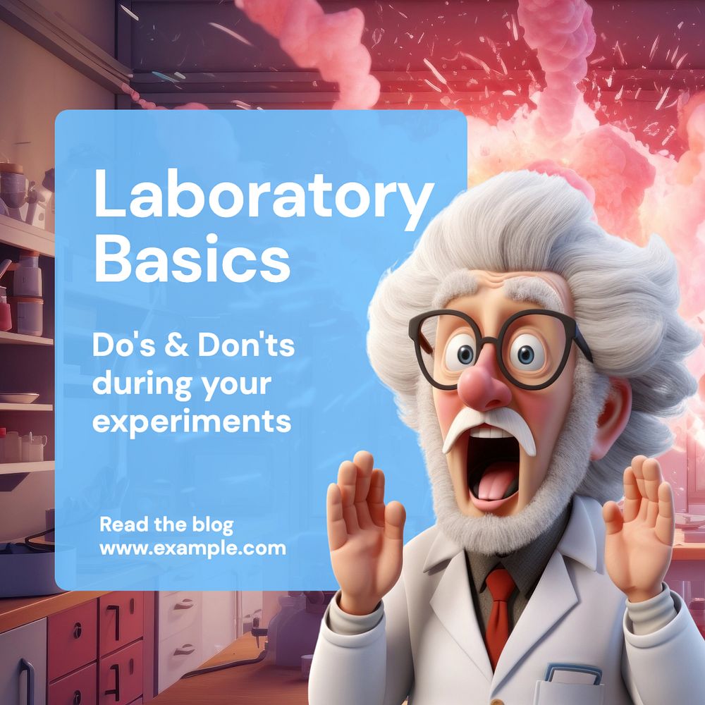 Laboratory basics Instagram post template, editable text