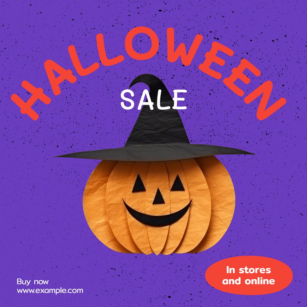 Halloween sale Instagram post template, editable text