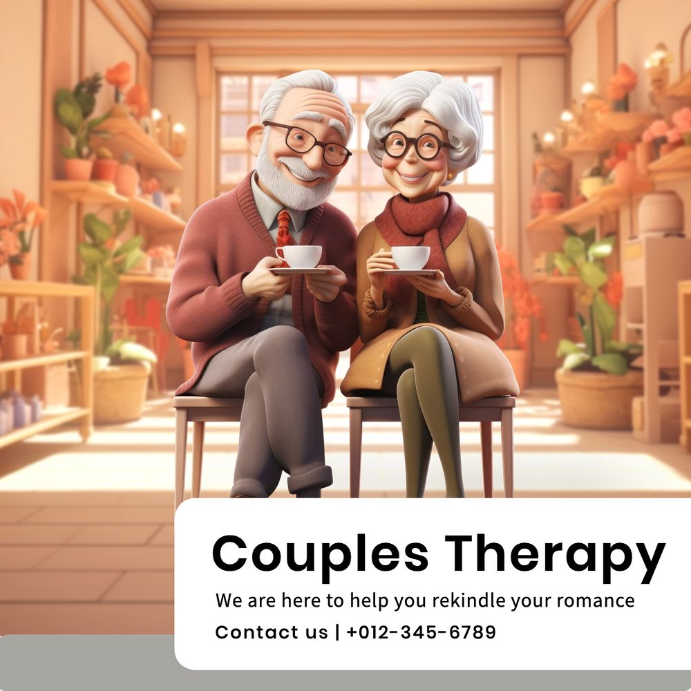 Couple therapy Instagram post template, editable text