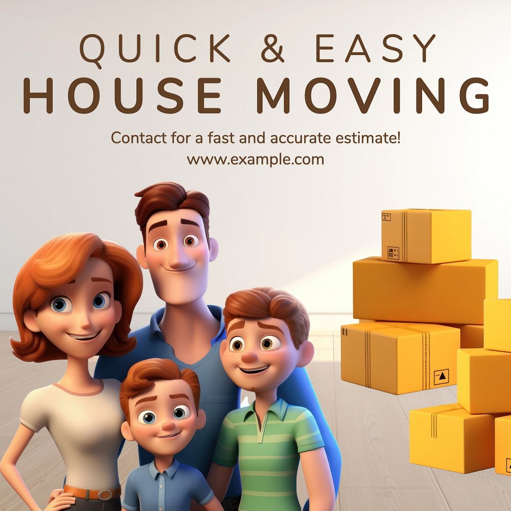 House moving service Instagram post template, editable text