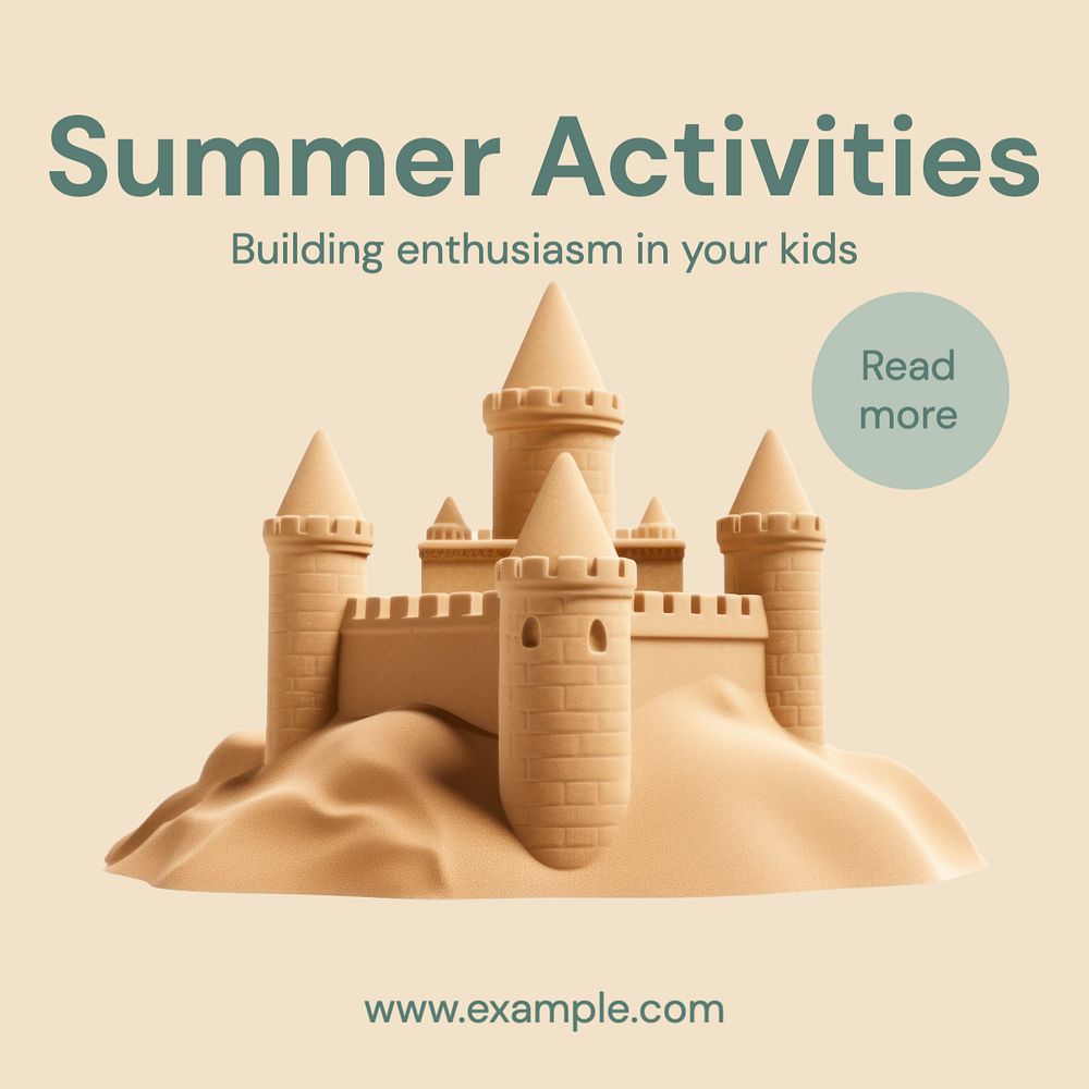 Summer activities Instagram post template, editable text