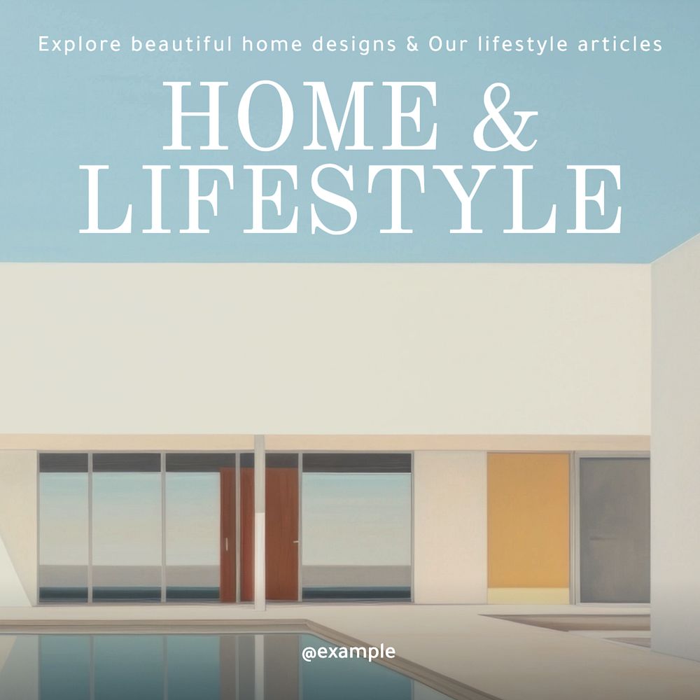 Home & lifestyle Instagram post template, editable text