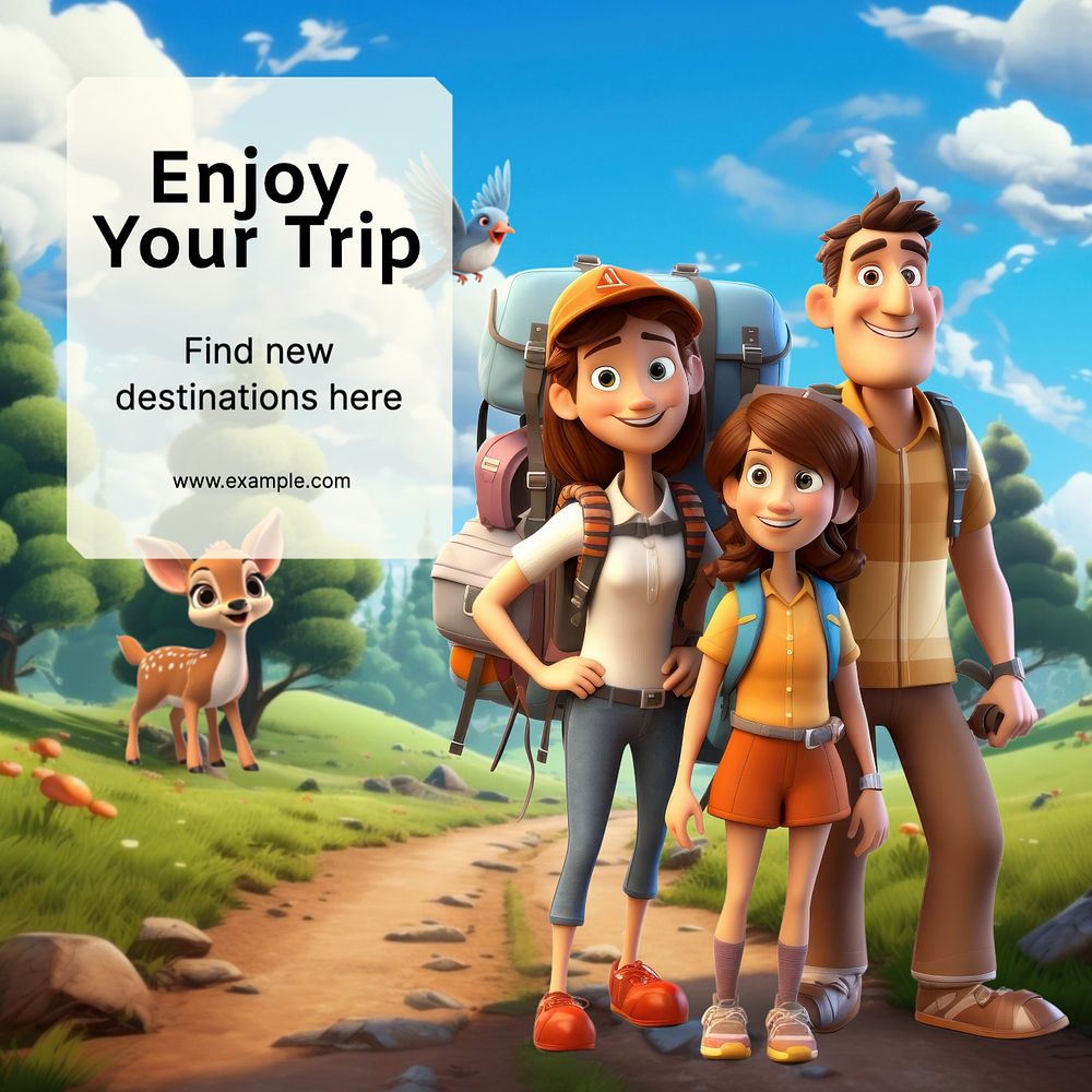 Enjoy your trip Instagram post template, editable text