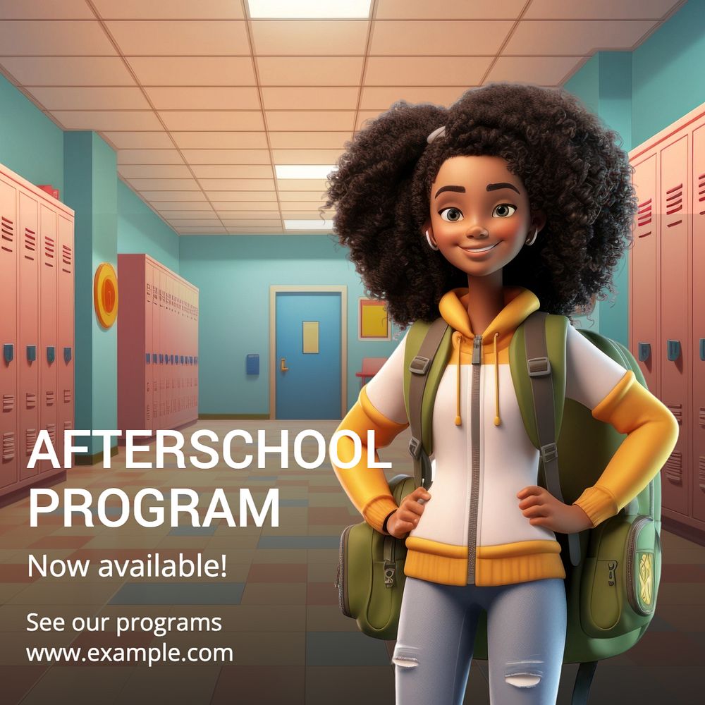 Afterschool program Instagram post template, editable text