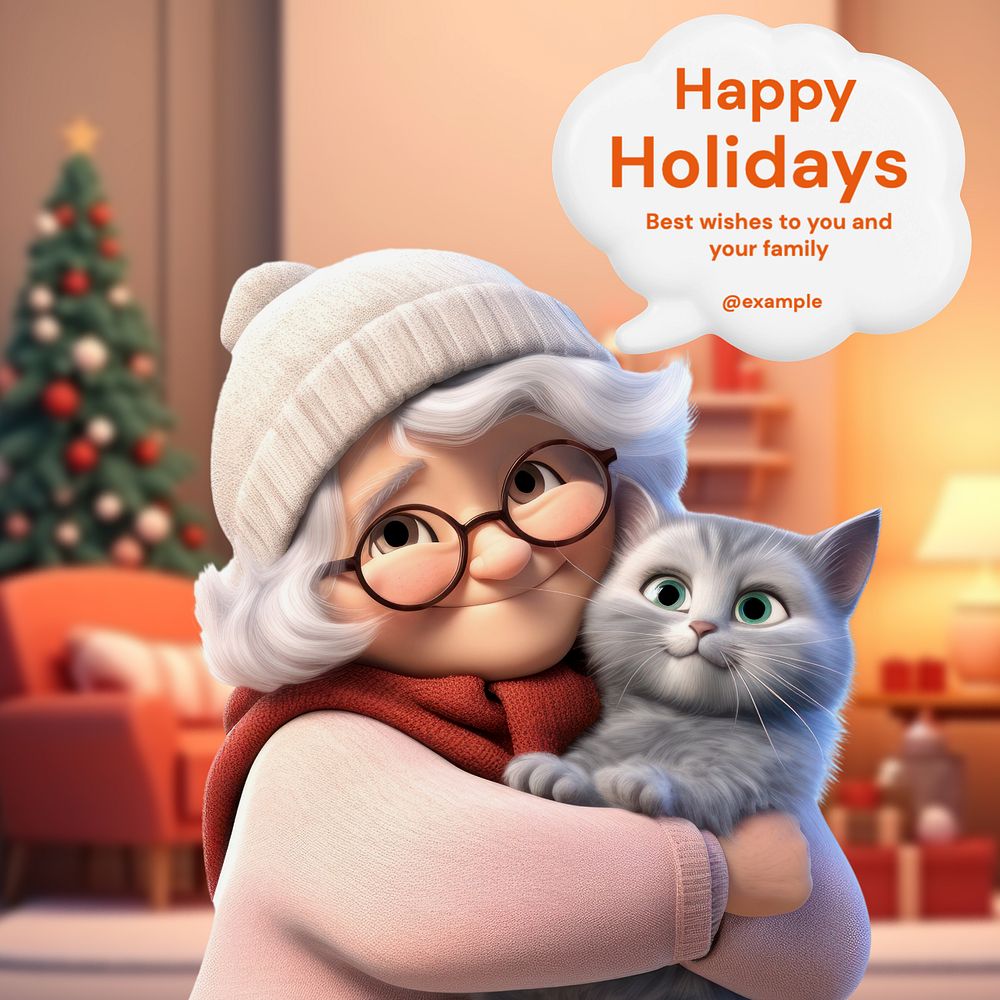 Happy holidays Instagram post template, editable text