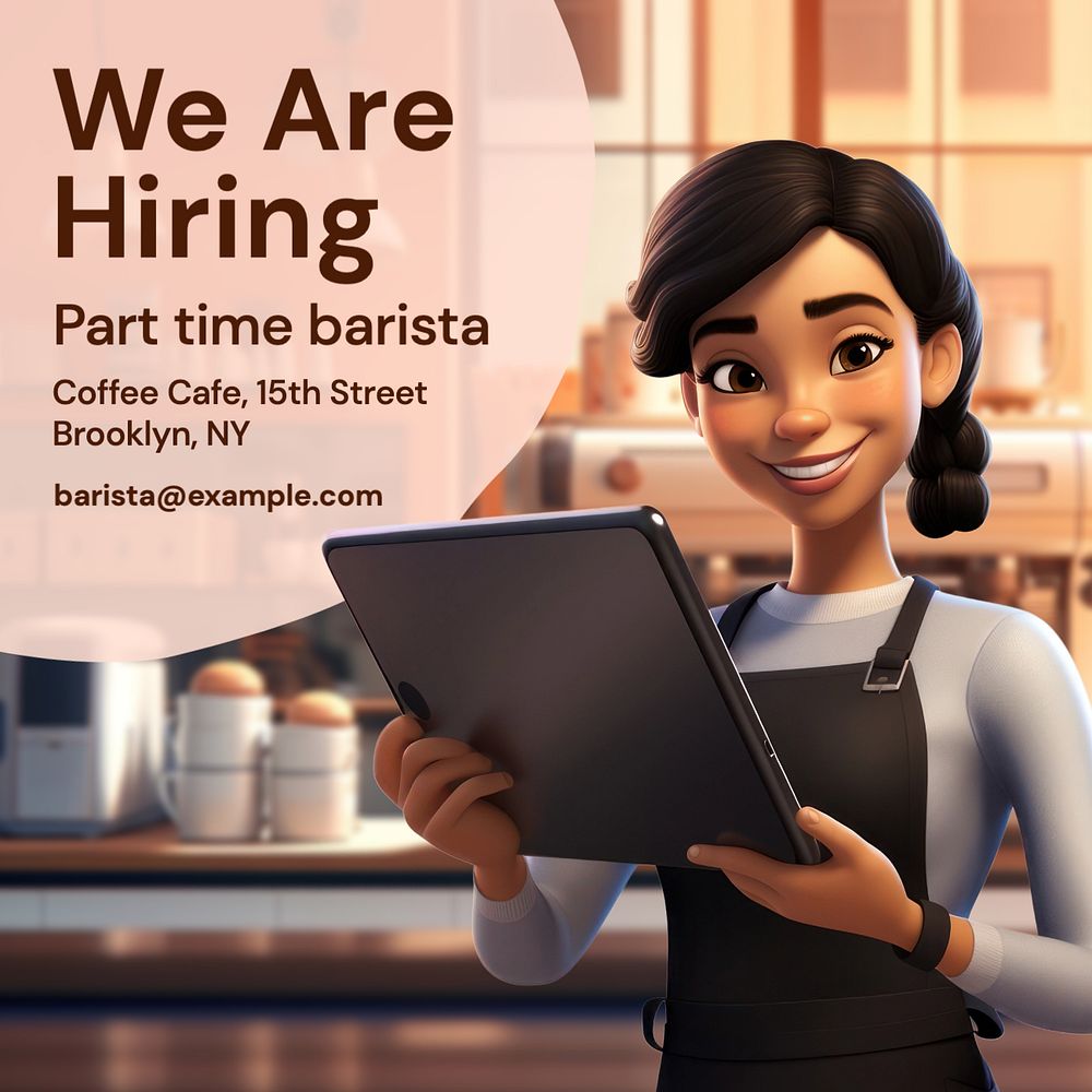 We are hiring Instagram post template, editable text