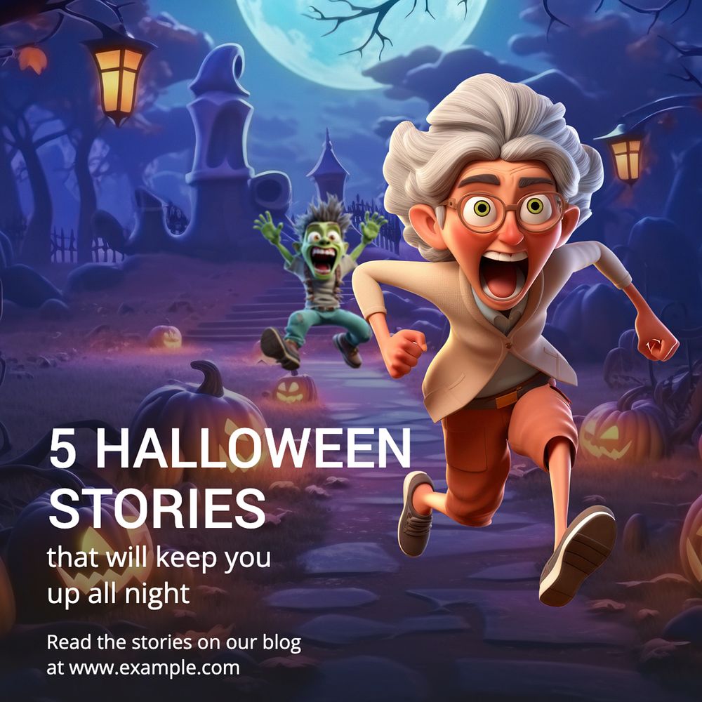 Halloween stories Instagram post template, editable text