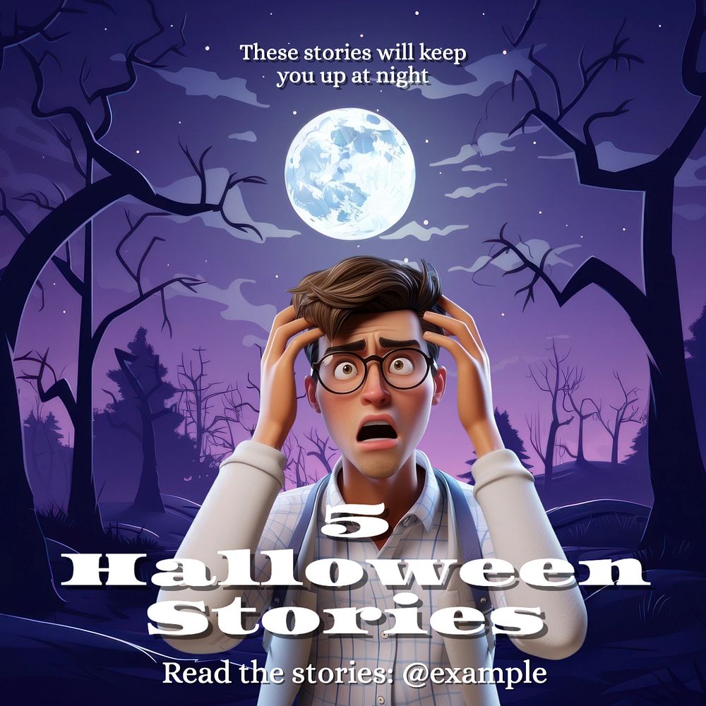 Halloween stories Instagram post template, editable text