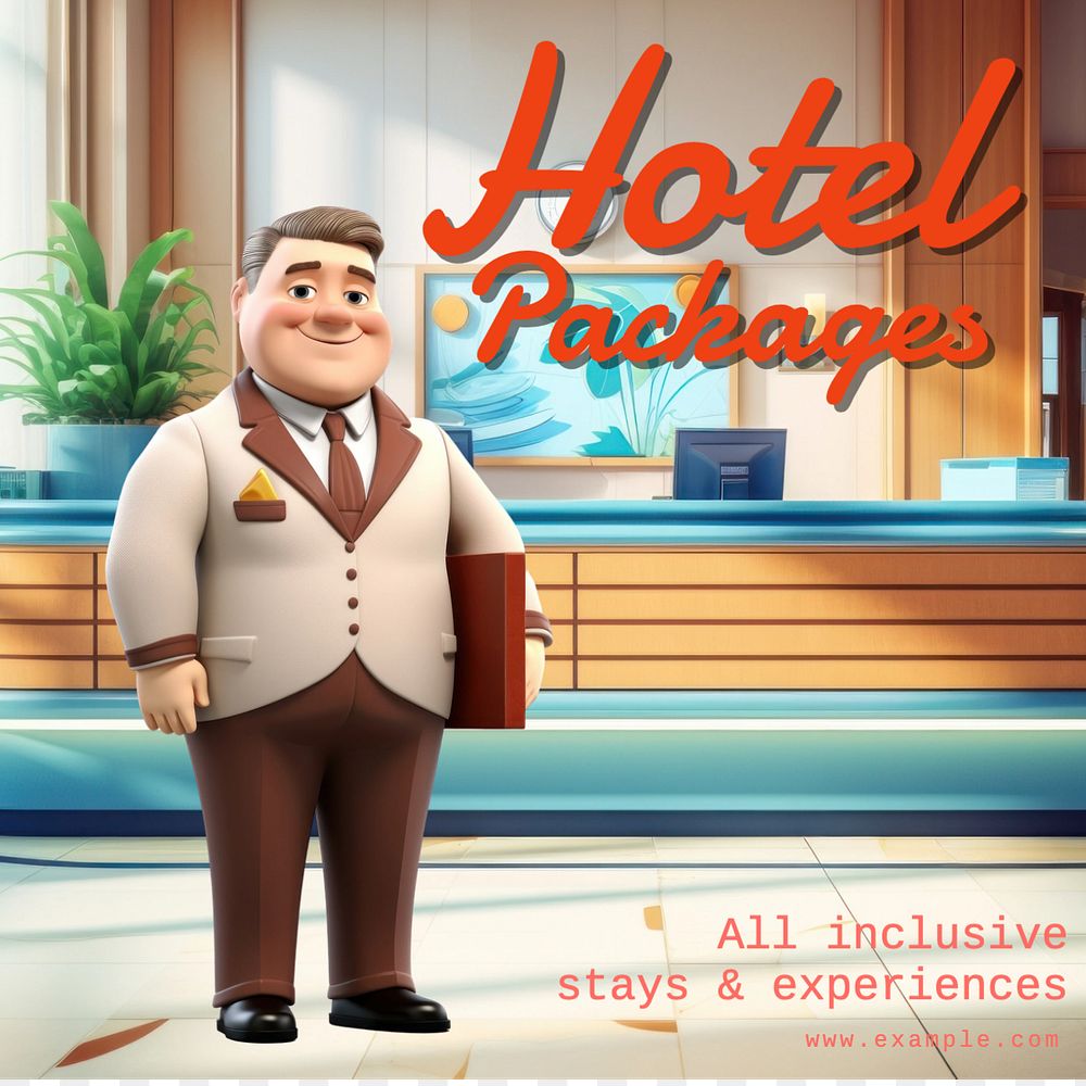 Hotel deal Instagram post template, editable text