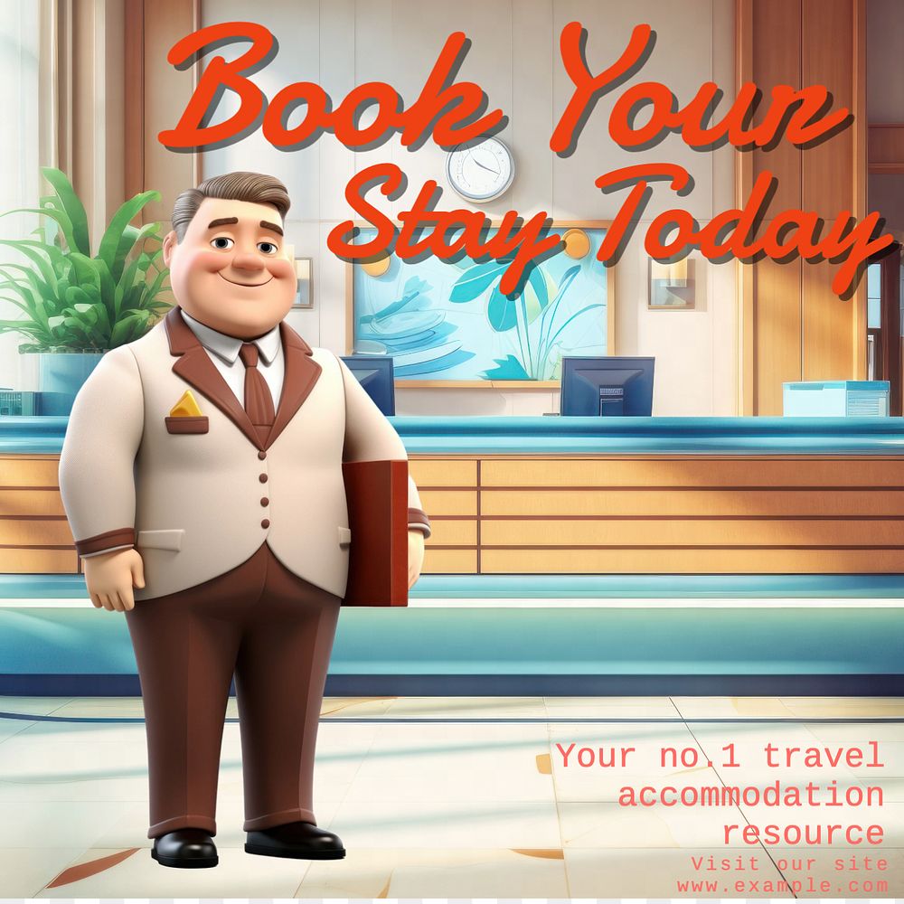 Hotel deal Instagram post template, editable text