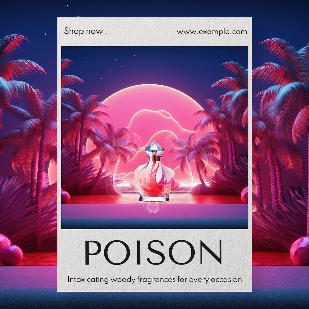 Poison collection Instagram post template, editable text