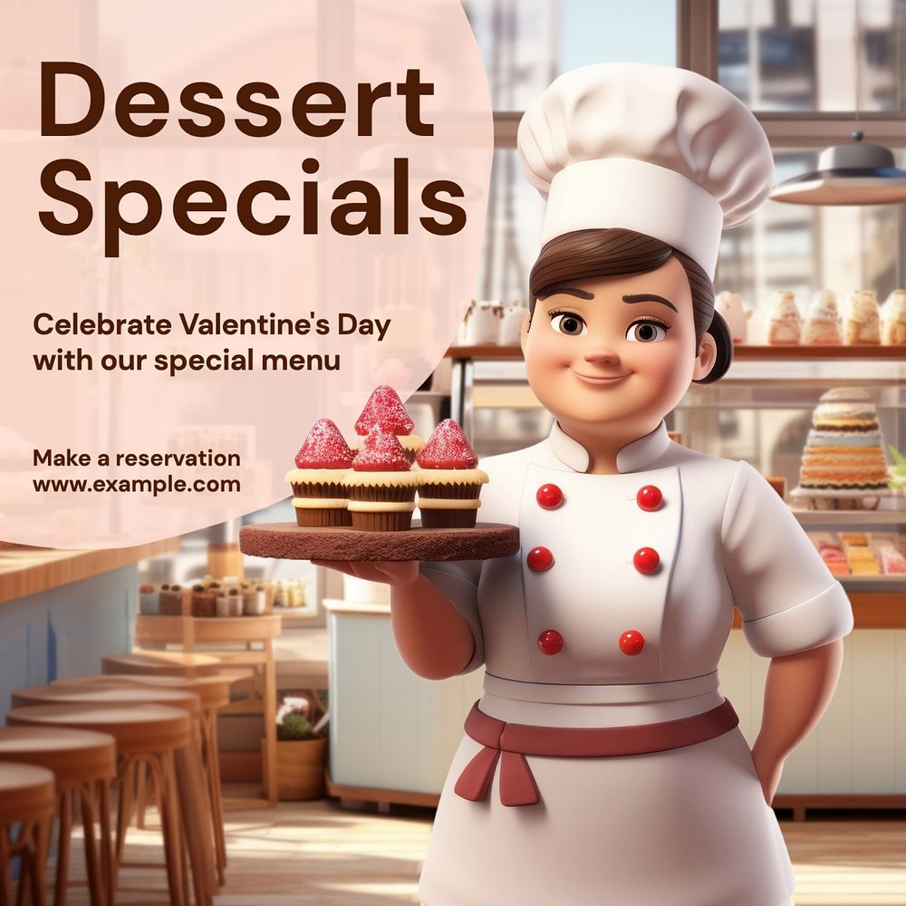 Dessert specials Instagram post template, editable text