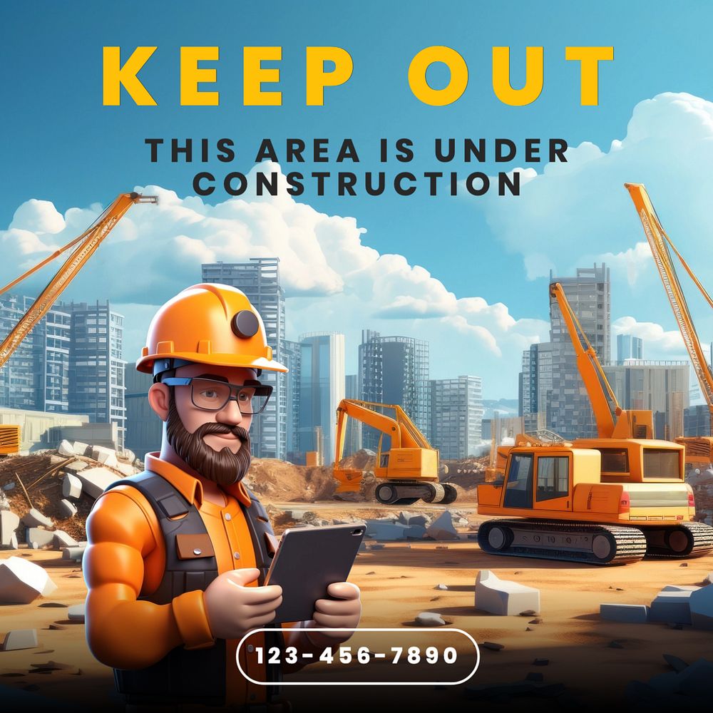 Construction safety Instagram post template, editable text