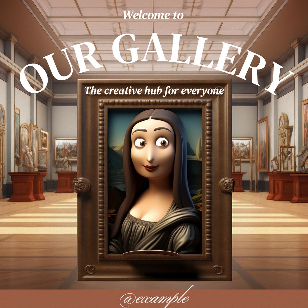 Gallery welcome Instagram post template, editable text