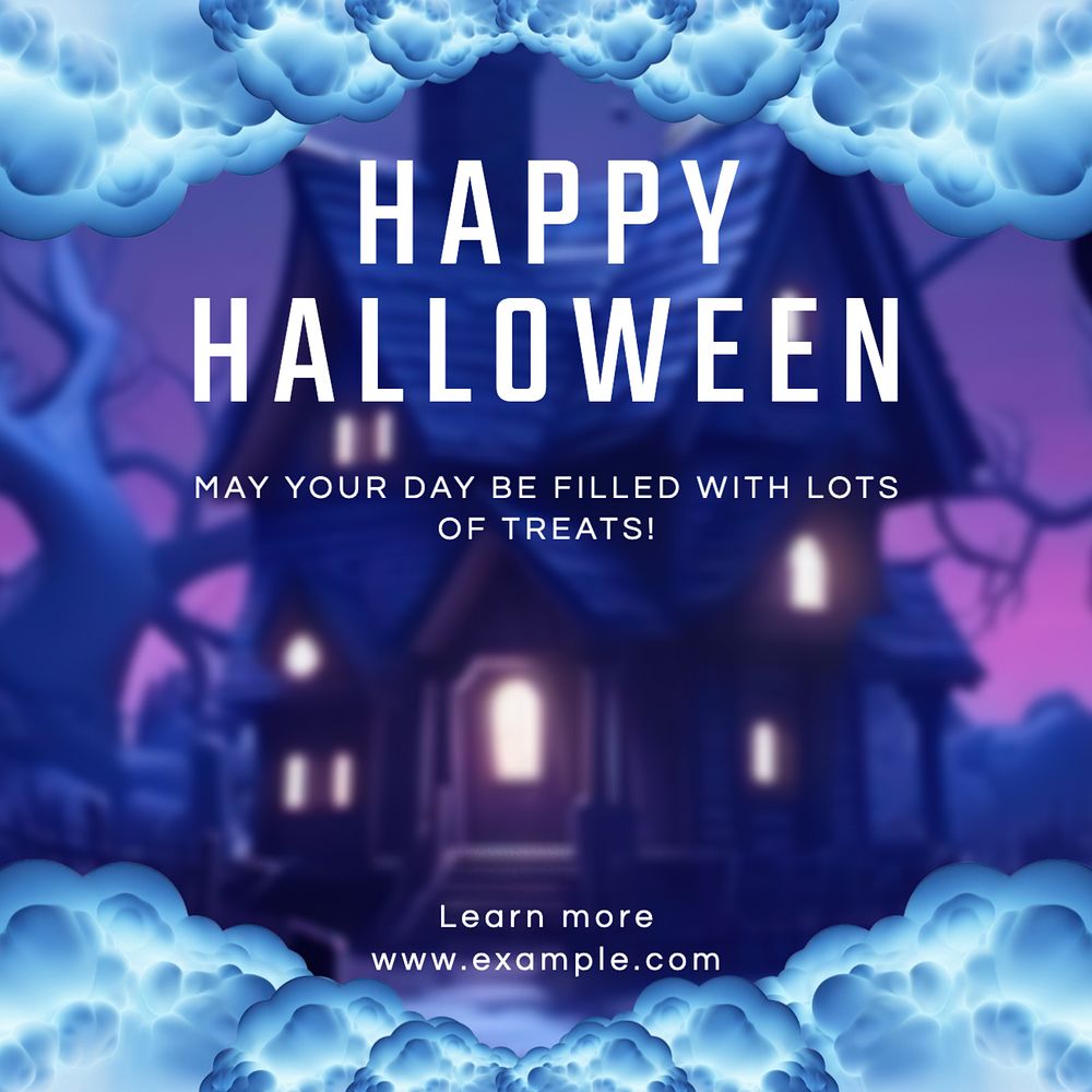 Happy halloween Instagram post template, editable text