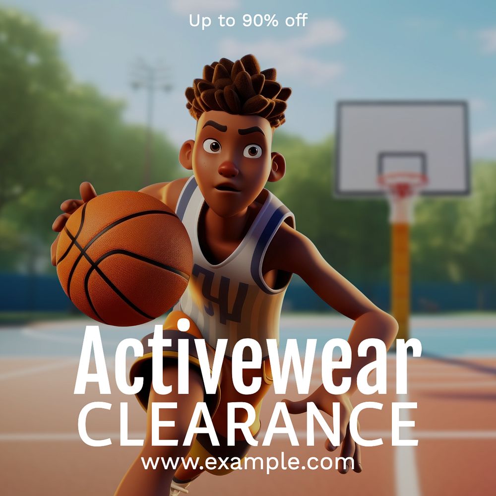 Activewear clearance sale Instagram post template, editable text