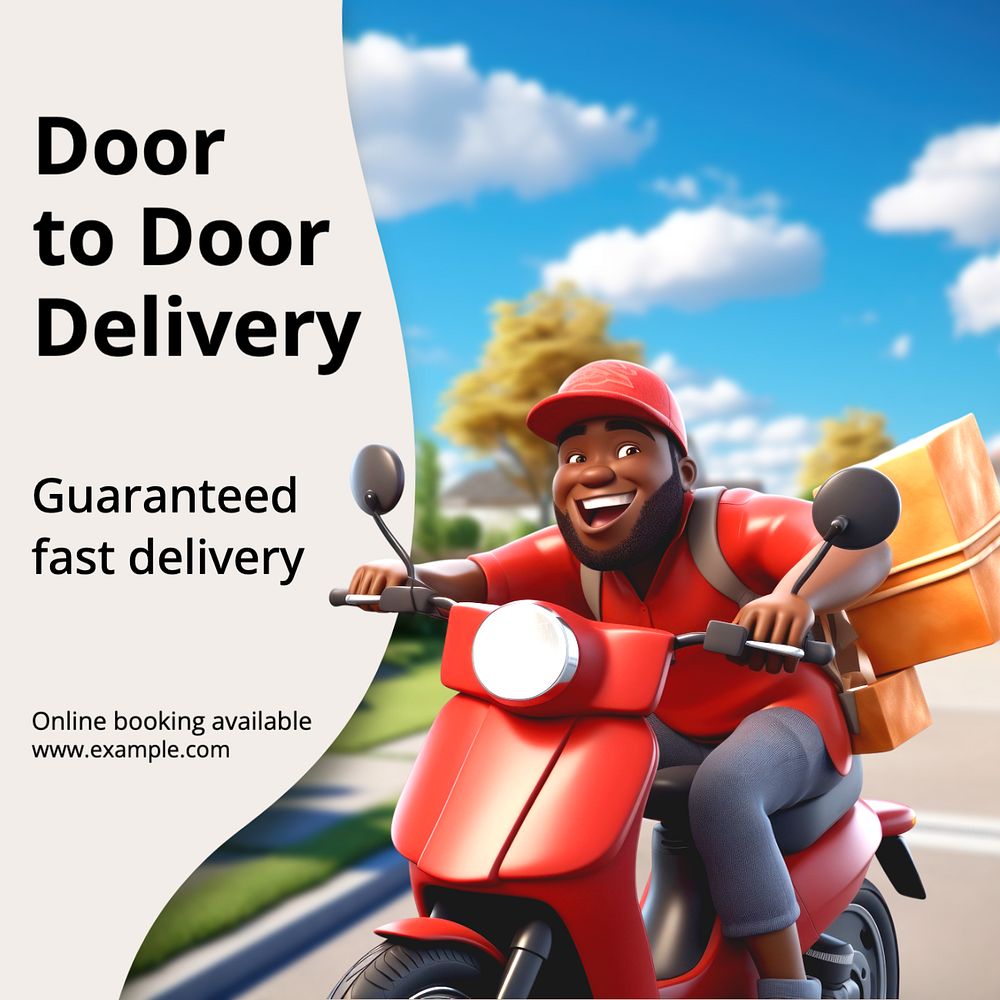 Delivery service Instagram post template, editable text