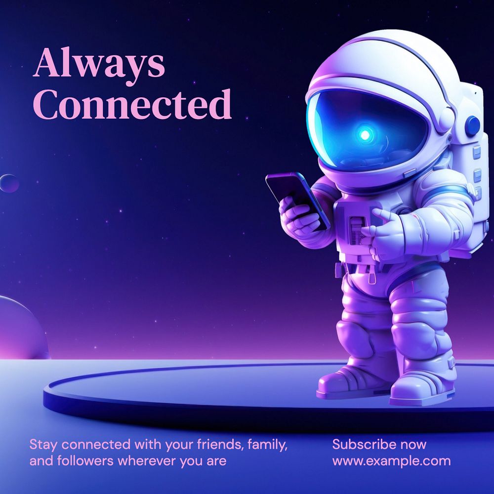 Stay connected Instagram post template, editable text