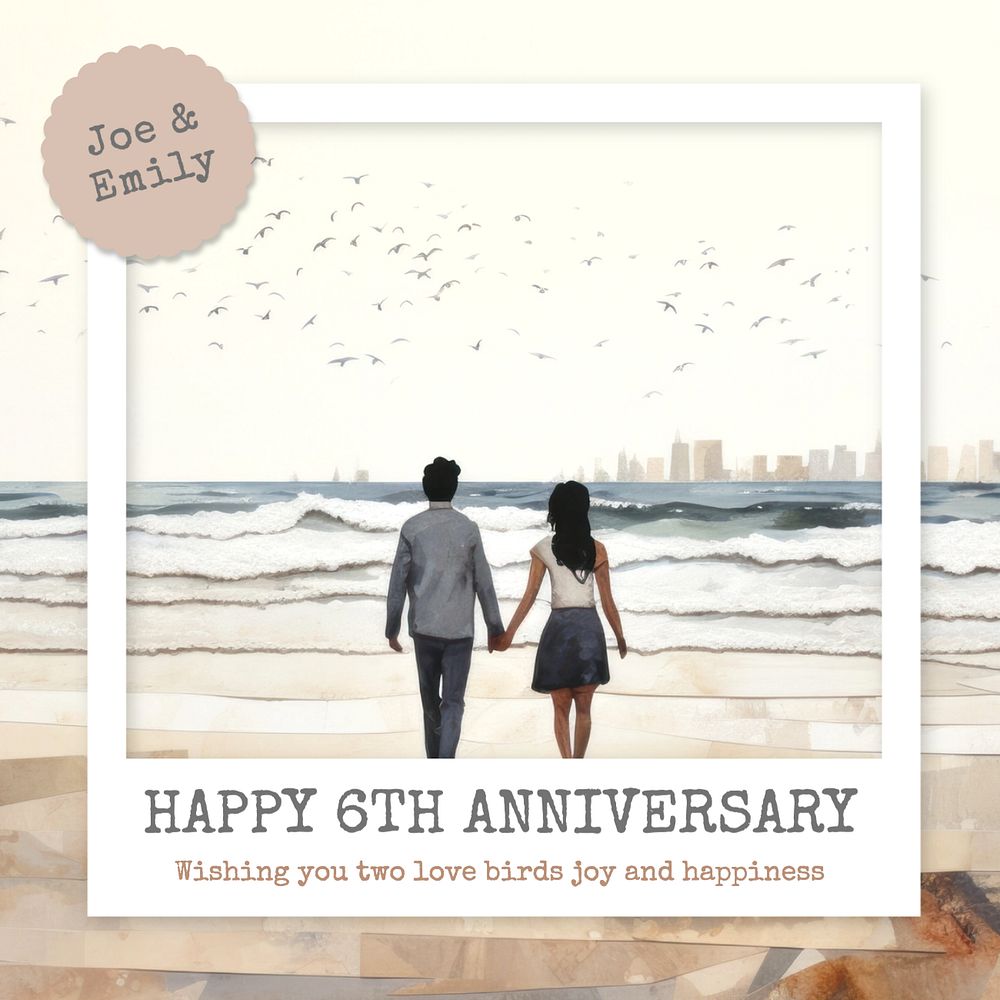 Happy anniversary  Instagram post template, editable text