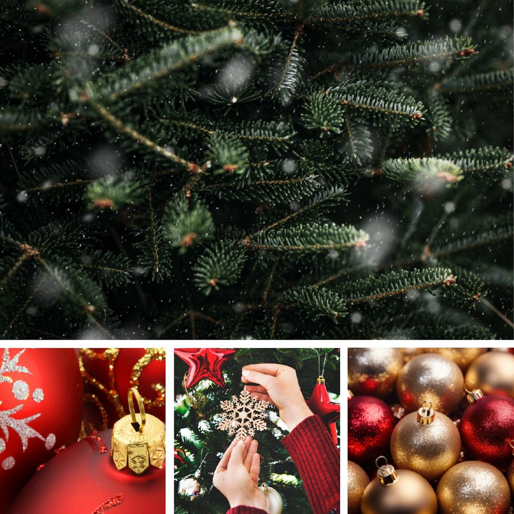 Customizable Christmas grid photo collage