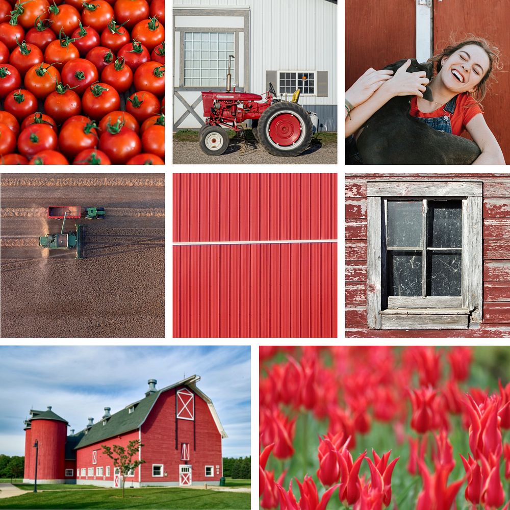 Customizable farm grid photo collage