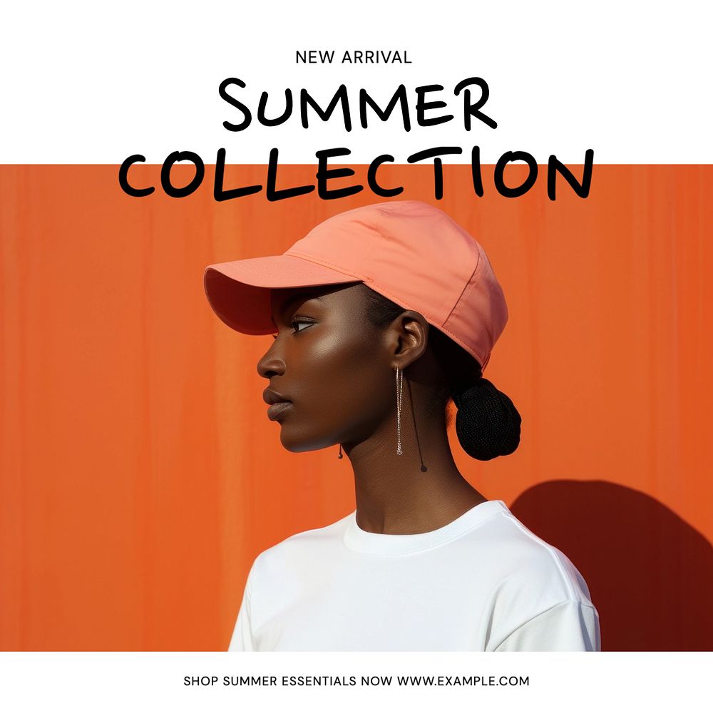 Summer collection Instagram post template, editable text