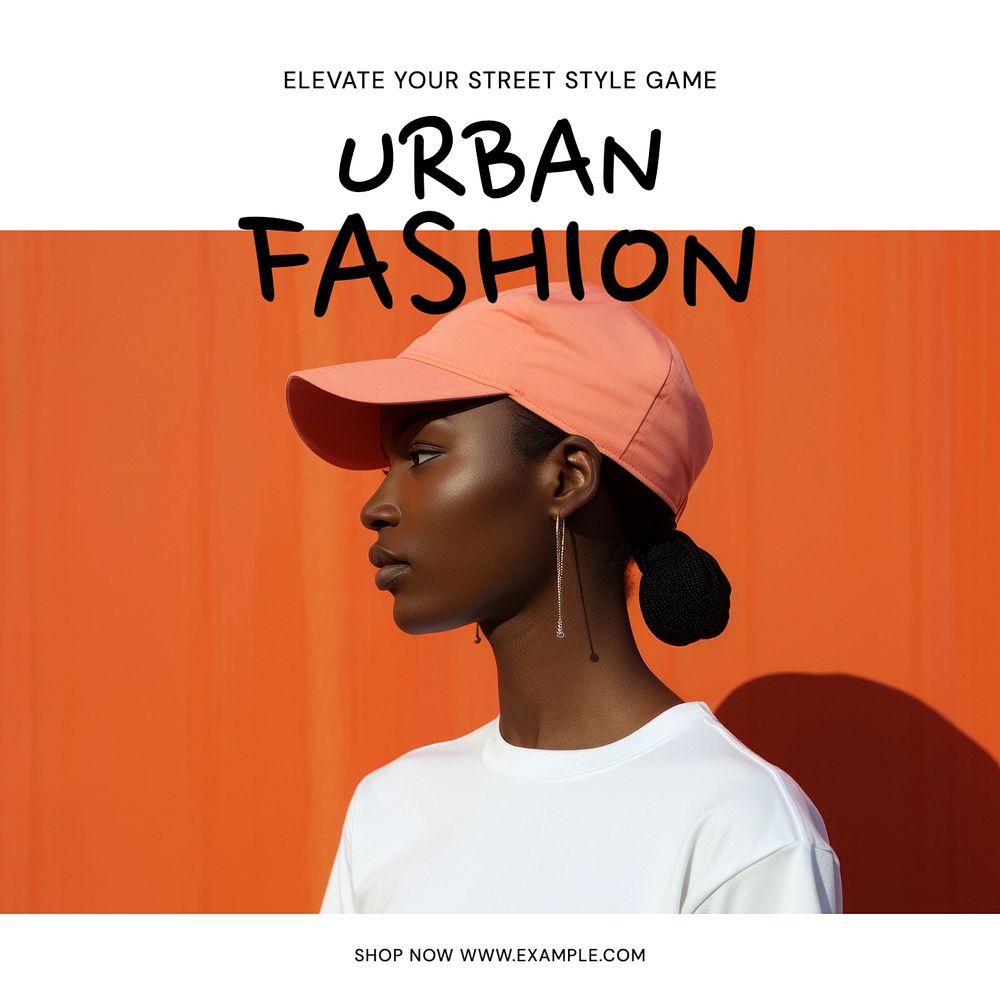 Urban fashion Instagram post template, editable text