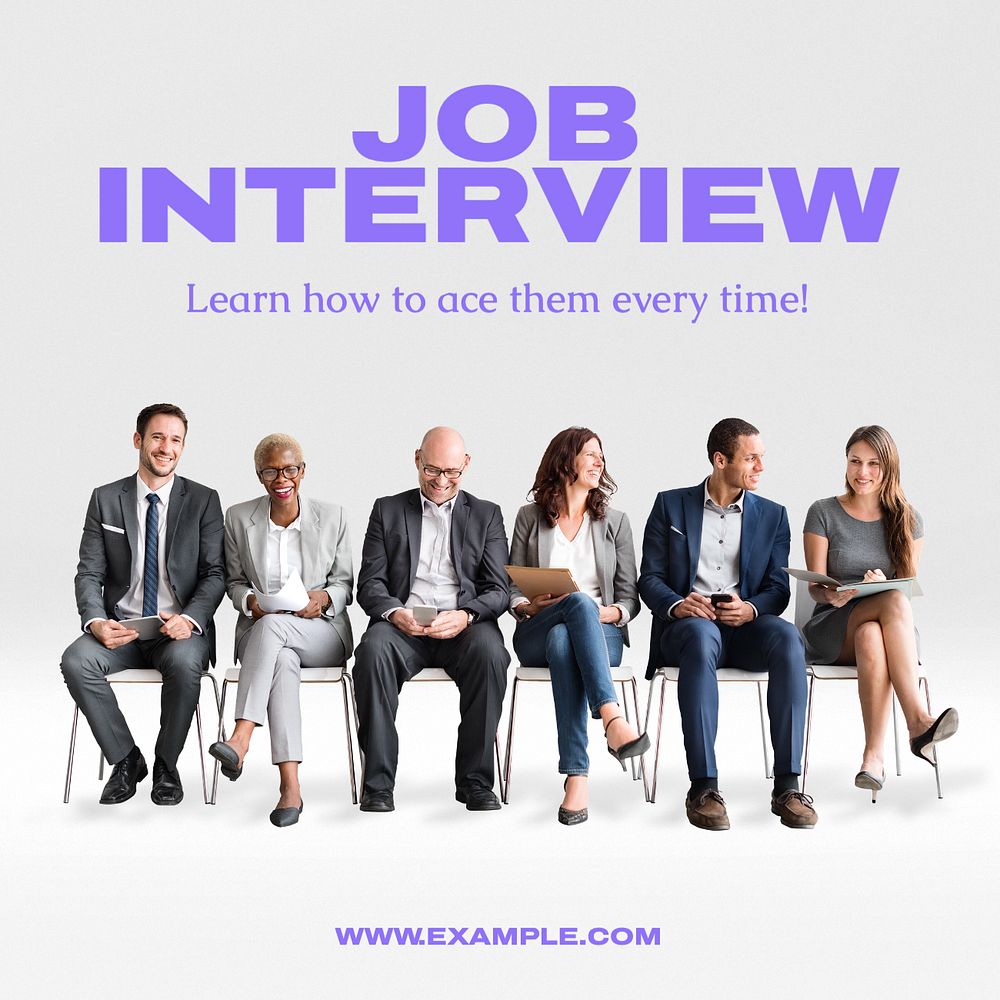 Job interview Instagram post template, editable text