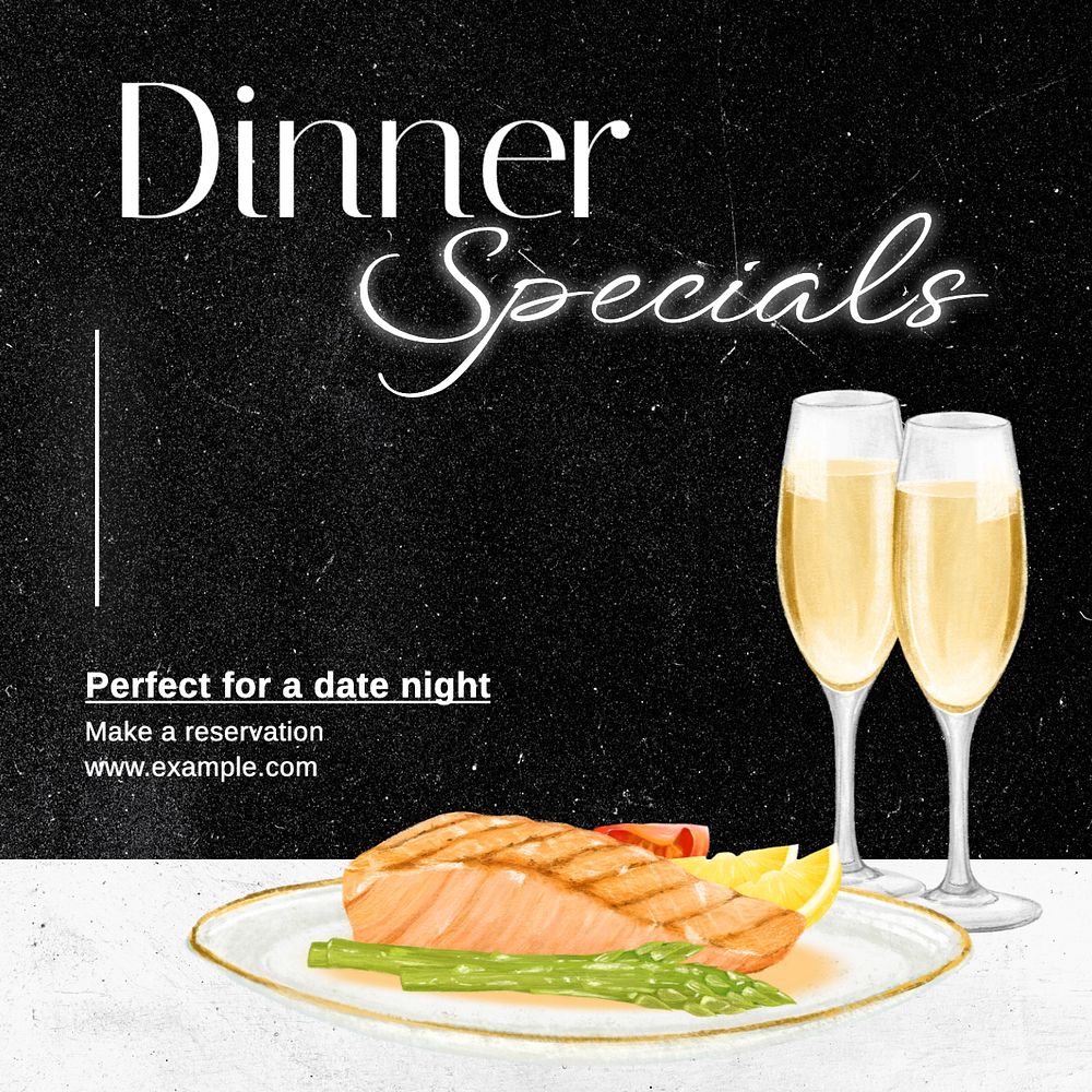 Dinner specials Instagram post template, editable text