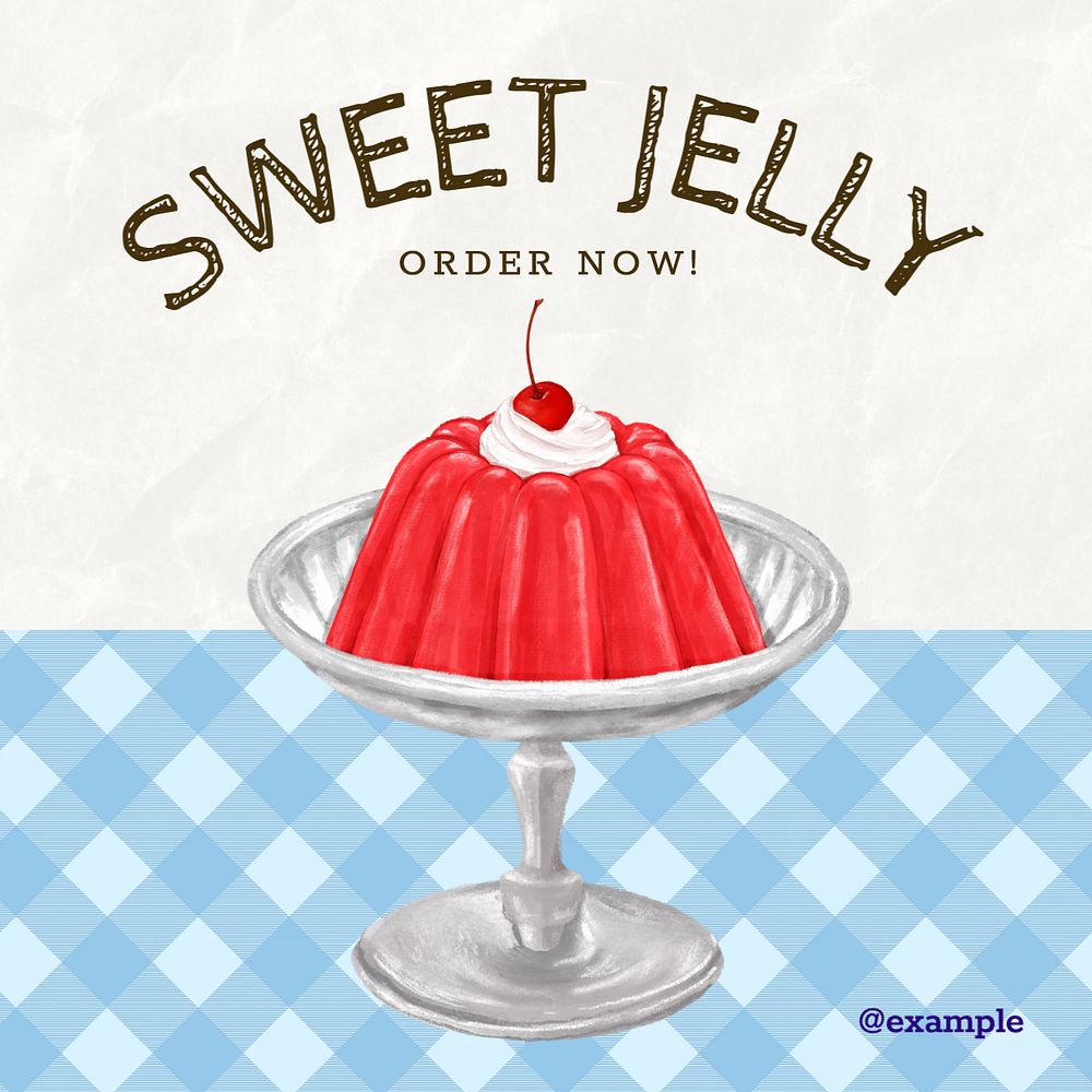 Sweet jelly Instagram post template, editable text