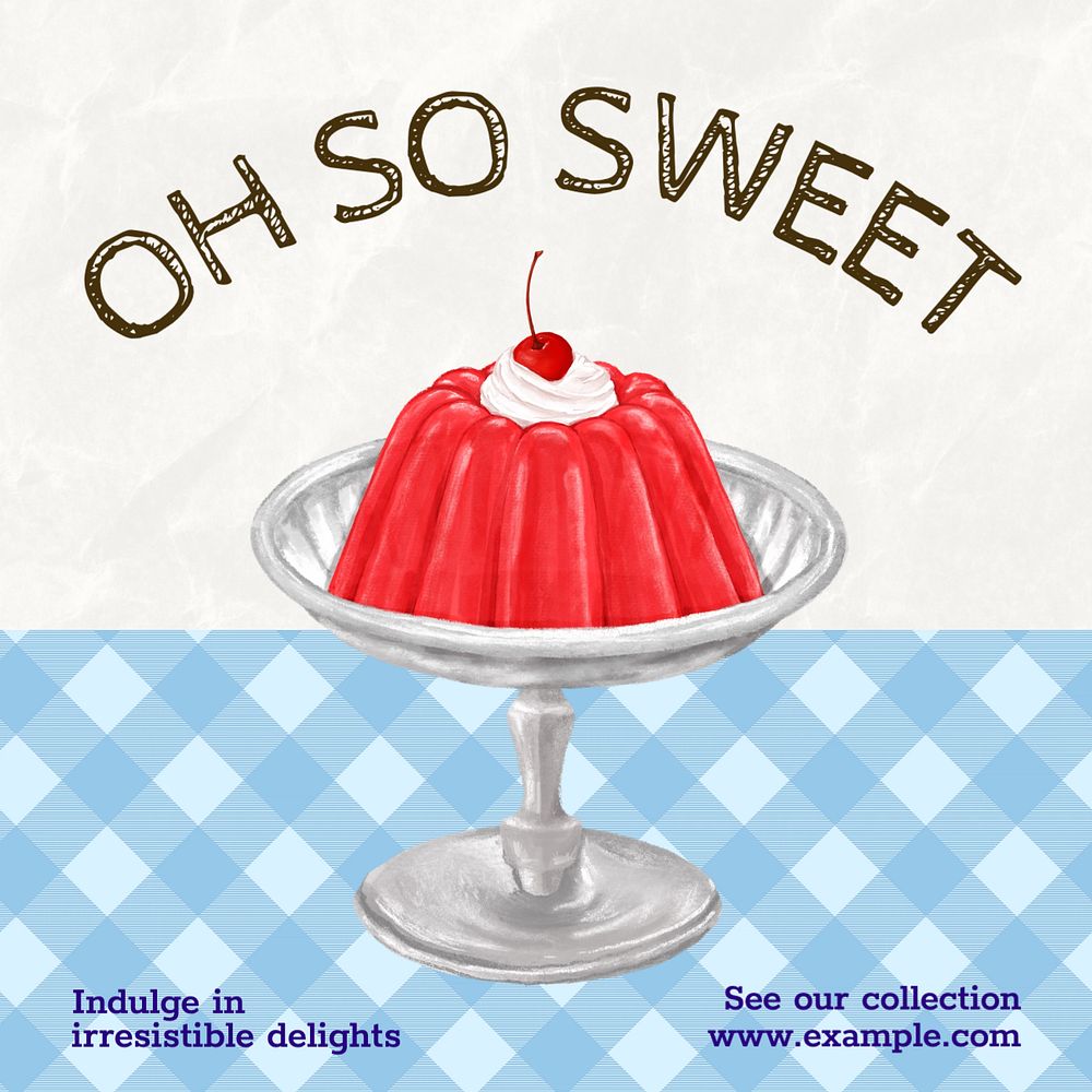 Sweets Instagram post template, editable text