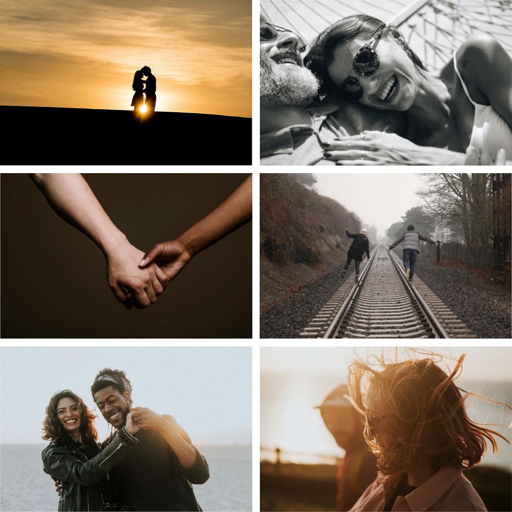 Customizable relationship grid photo collage