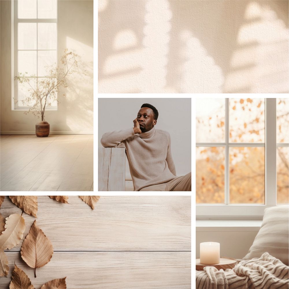 Customizable Autumn grid photo collage