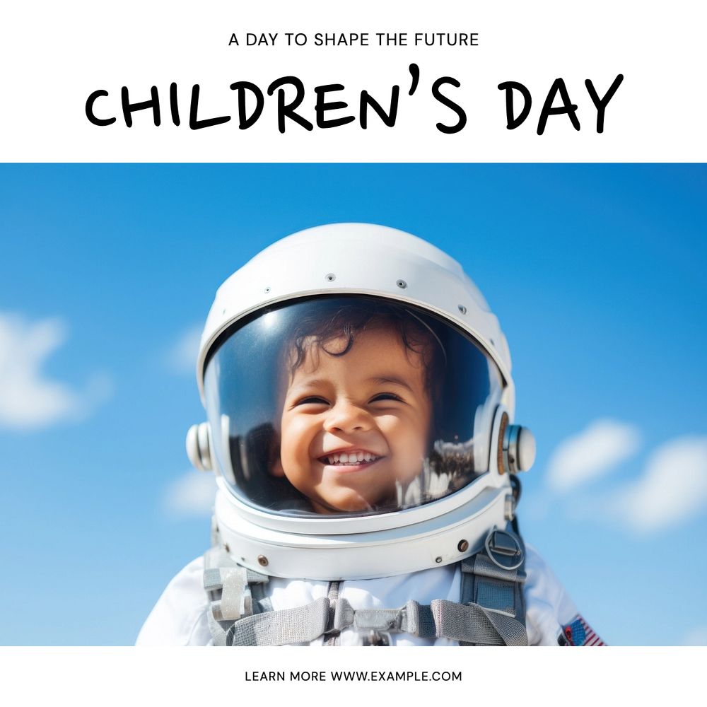 World children's day Instagram post template, editable text