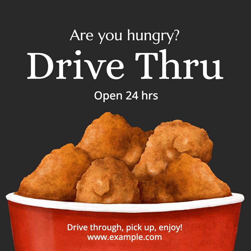 Drive thru Instagram post template, editable text