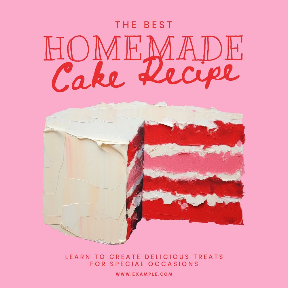 Homemade recipe Instagram post template, editable text