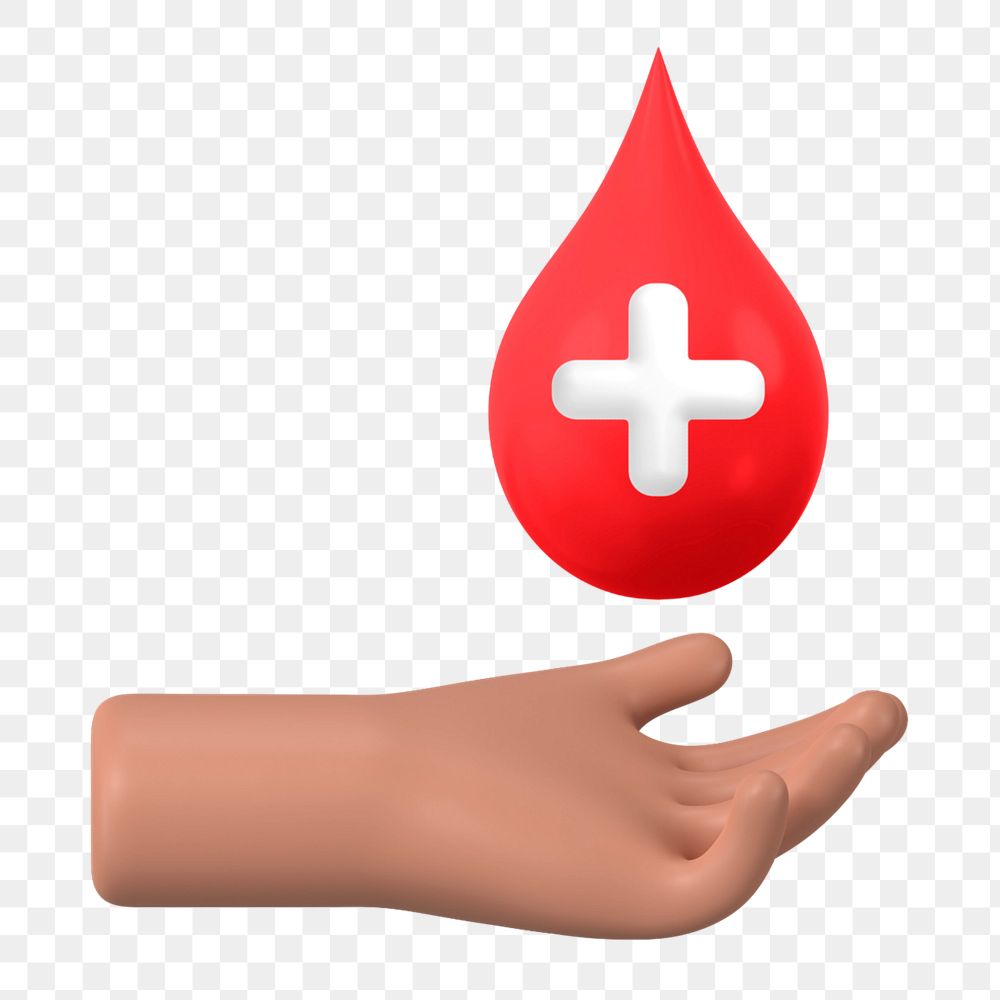 3D blood donation, element editable illustration