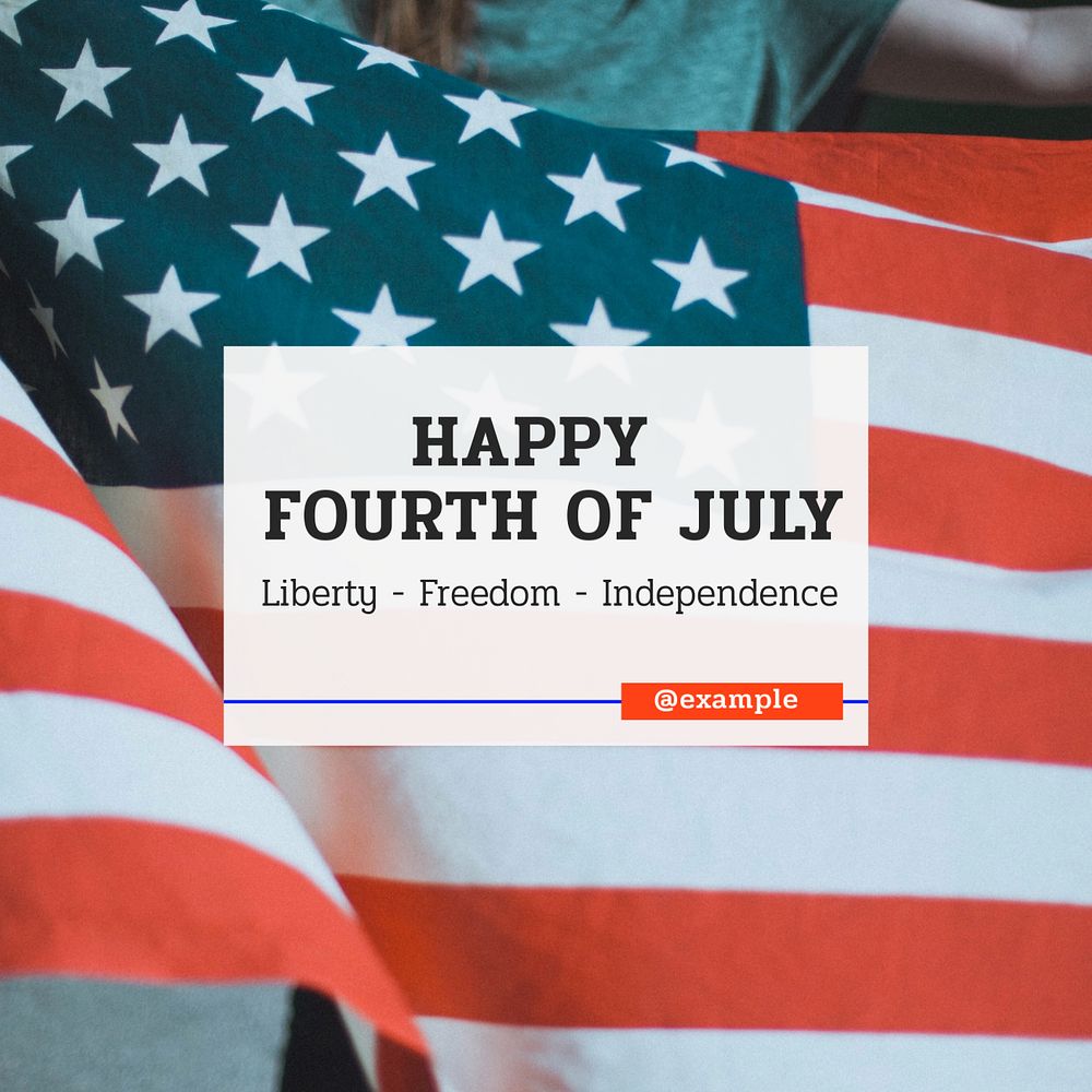 4th of July Instagram post template, editable text