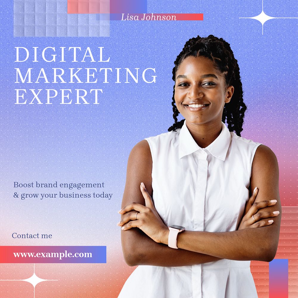 Digital marketing expert Facebook post template, editable design