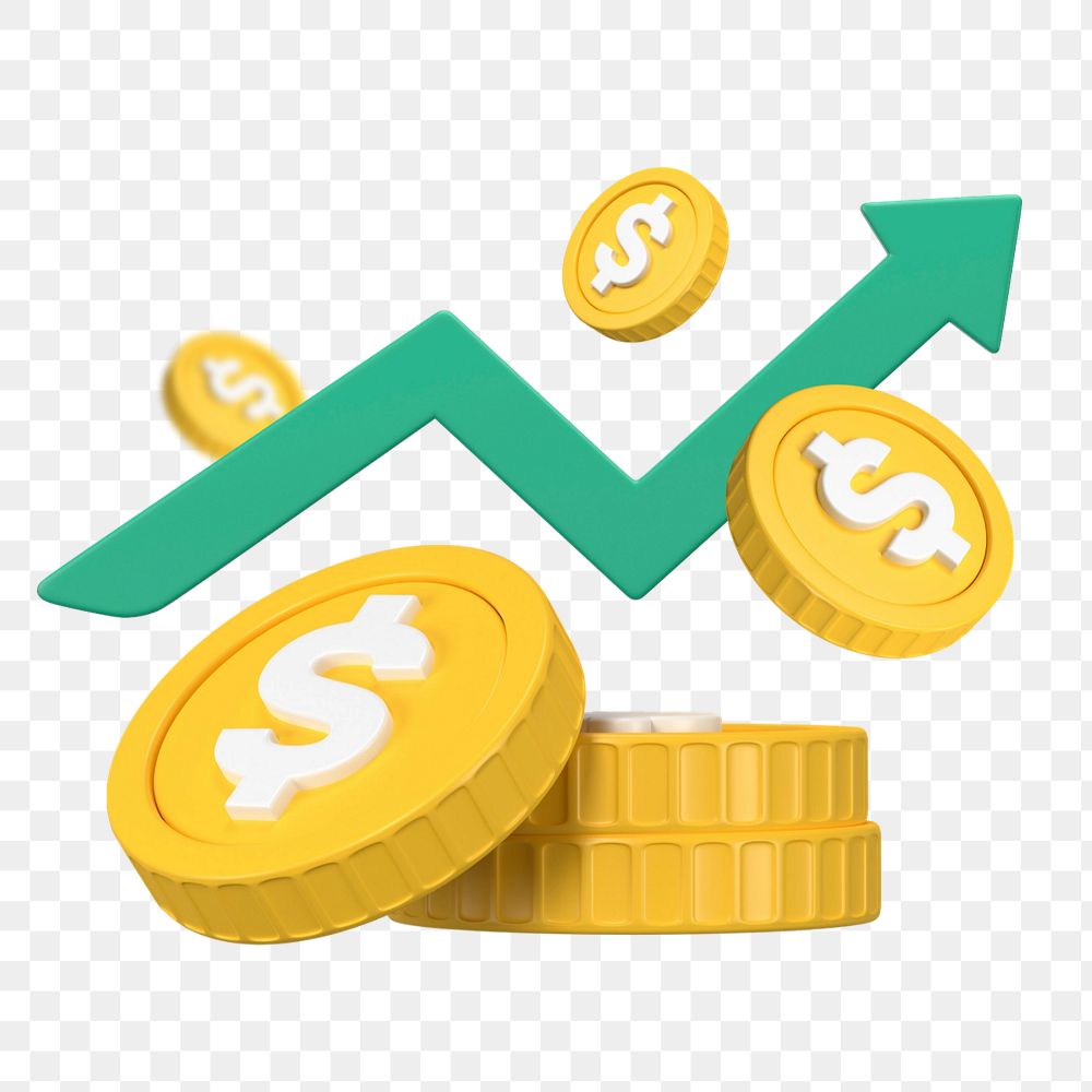 3D profit gaining, element editable illustration