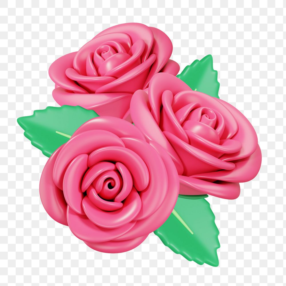 3D rose flowers, element editable illustration