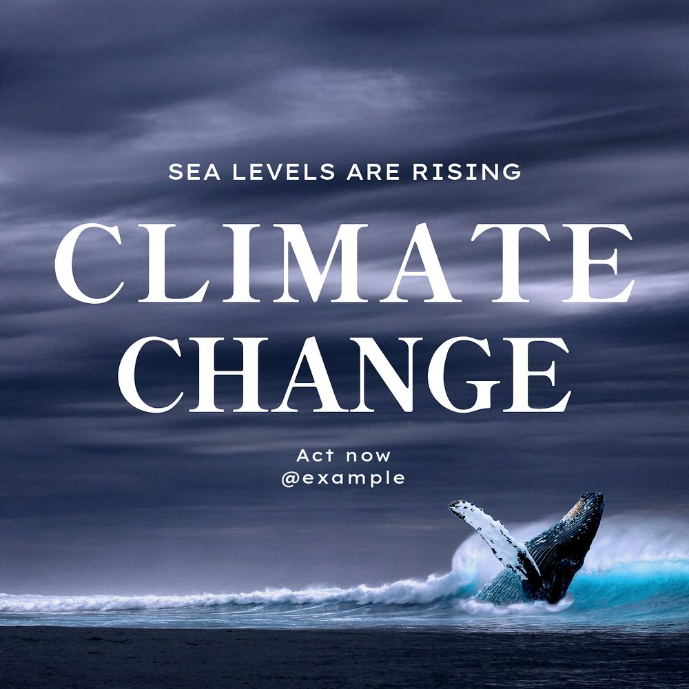 Climate change Facebook post template, editable design
