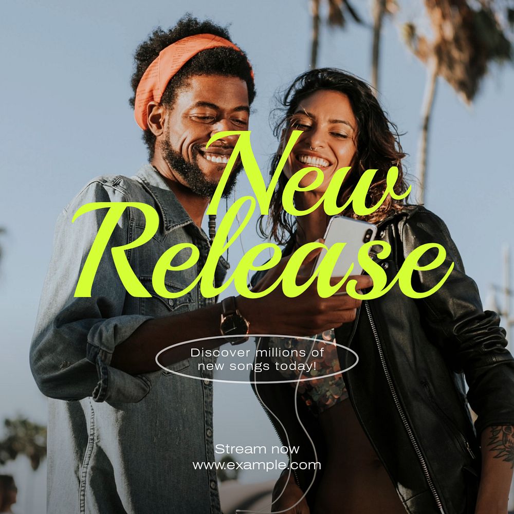 Music release Facebook post template, editable design