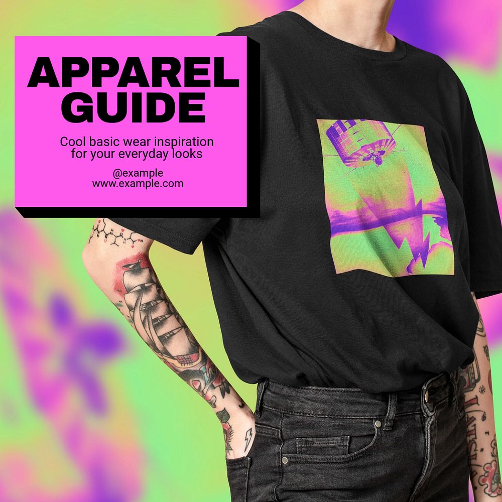 Apparel guide Instagram post template, editable text