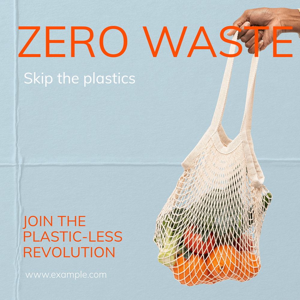 Zero waste Instagram post template, editable text