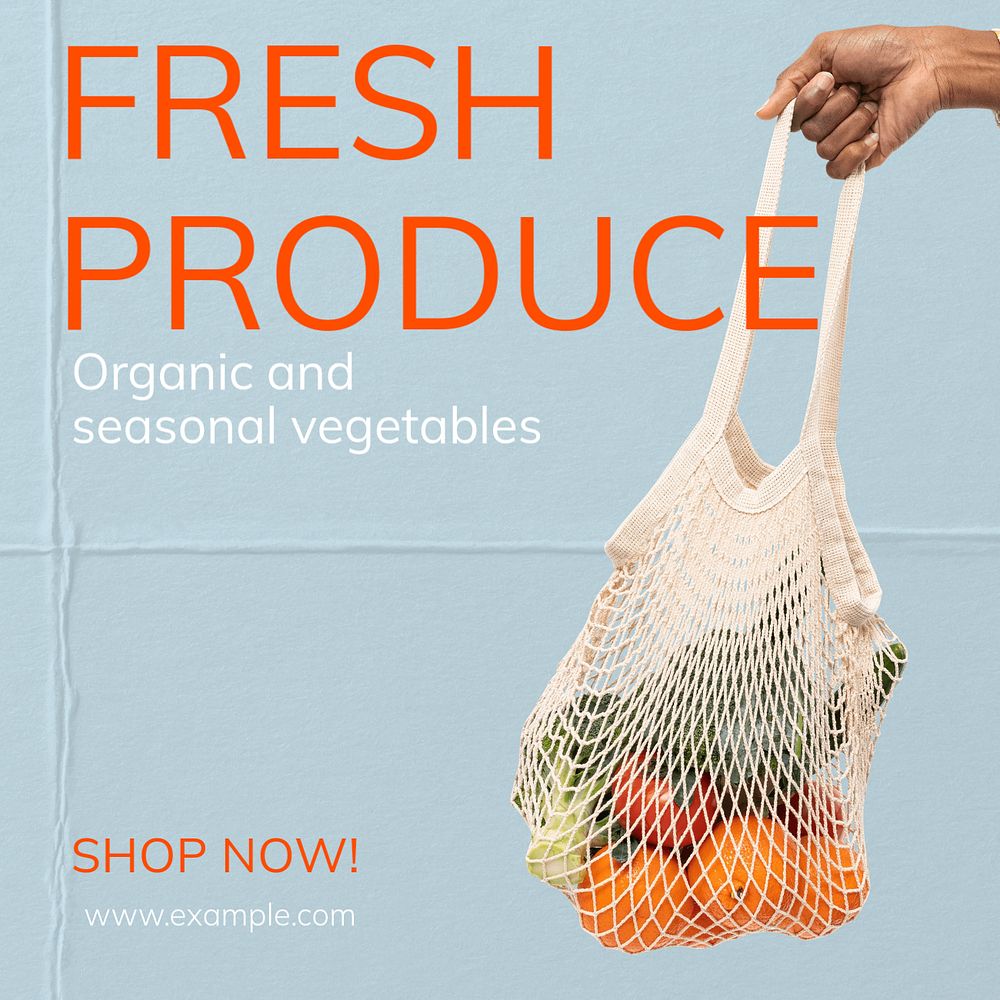 Fresh produce Instagram post template, editable text