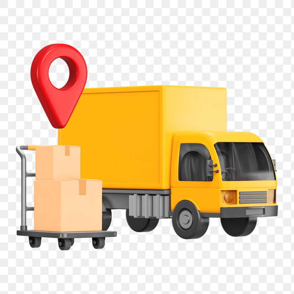 3D logistic truck, element editable illustration