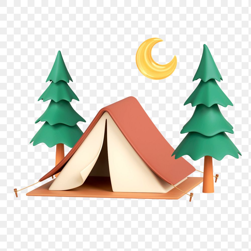 3D camping tent, element editable illustration