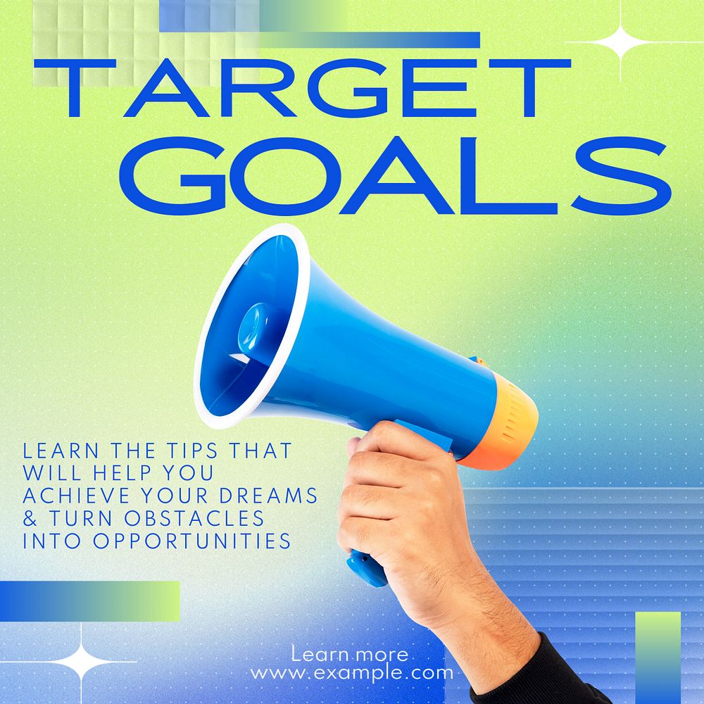 Target goals Instagram post template, editable text