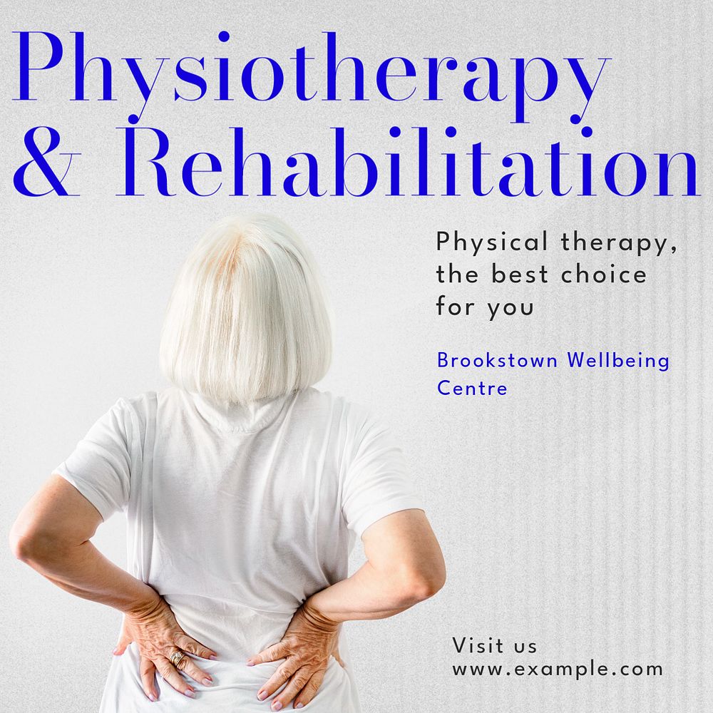 Physiotherapy and rehabilitation Instagram post template, editable text 